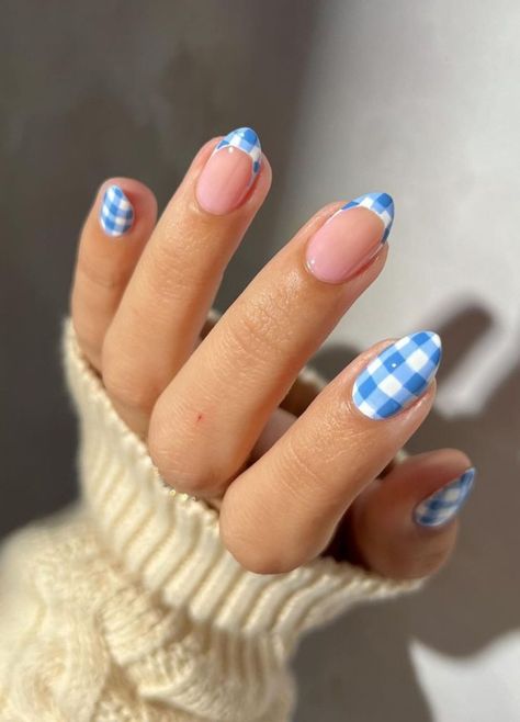 16 Fourth of July Nail Ideas | The Everygirl Fourth Of July Nail Ideas, Fourth Nails, Gingham Nails, Nail Ideas Blue, Vacation Nail Ideas, Euphoria Nails, Star Nail Designs, Galaxy Nail Art, Fourth Of July Nails