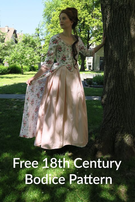 Free 18th Century Bodice Pattern 18th Century Dress Pattern, Colonial Dress Pattern, Bodice Pattern Free, Dress Bodice Pattern, Historical Dress Patterns, 18th Century Bodice, Stays Pattern, Historical Clothing Patterns, 18th Century Dresses