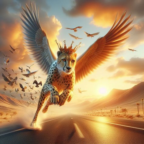 Experience the thrill of velocity and flight as a cheetah takes on the skies with graceful wings. This captivating illustration captures the essence of speed and the beauty of airborne prowess. An extraordinary fusion of nature's swiftness and aerial elegance.   Follow us on : @lightbugarts #lightbugarts #lightbugarts_paintings #painting #phototoart #art #artwork #flyingcheetah #flying #flyingtiger #cheetah #cheetahprint #naturelovers #naturephotography #wildlifeart Photo To Art, Wildlife Art, Cheetah Print, Art Artwork, Animal Art, Flight, Nature Photography, Essence, Paintings