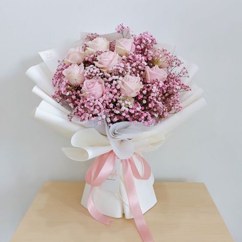 Sakura Flower Bouquet, Pink Bouquet Flowers Birthday, Pink Rose Bouquet Birthday, Bouqette Of Flowers Birthday, Pink Roses Bouquet Gift, Birthday Flowers Bouquet Beautiful Roses, Pink Bouquet Flowers, Princess Bouquet, Cherry Blossom Bouquet