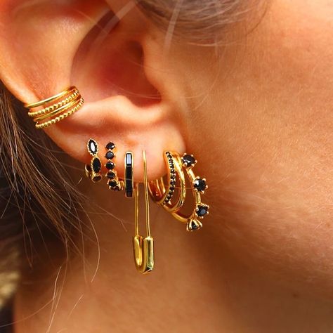 1pair Anthro Silver S925 Stamped Gold Overlay Multiple Choice: #A7 3-Hoop Multi Hoops Pin Gold And Black Noir Black And Gold Onyx Stones Tennis Eternal Floral Prong Setting Open Gallery Beaded Beads Ornaments 2-Way Wearing Style Braids #A6 2-Hoop Ear Cuff Wide No Piercing Slide On Gold Hoop Satin + Braid #A5 Cuffs Non-Piercing Clip On Slide On Gold Plated Brand New Hypoallergic Tarnish Resistant Other Listings: Engagement Band Diamond Filled Princess Radiant Ctw Aqua Party Bead Cube Halo Round P Beads Ornaments, Dynamic Personality, Style Braids, Open Gallery, Beaded Beads, Boho Crystal, Anthropologie Jewelry, Gold Overlay, Vintage Style Jewellery