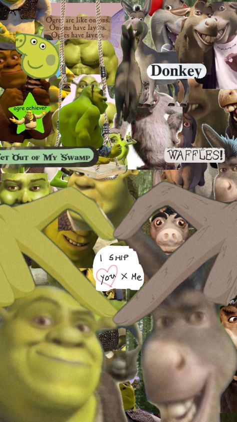 #shrek #donkey #slay #wallpaper #fyp #shufflefyp Funny Phone Wallpaper Weird, Shrek And Donkey Matching Pfp, Slay Queen Wallpaper, Shrek Pictures, Shrek Wallpapers, Donkey Wallpaper, Donkey From Shrek, Shrek And Donkey, Donkey Costume