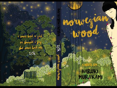 Book Cover Concept/Norwegian Wood-Haruki Murakami by Jurgena Norwegian Wood, Norwegian Forest, Wood Book, Haruki Murakami, Art Exhibition, Book Design, Graphic Illustration, Global Community, Tattoo Ideas