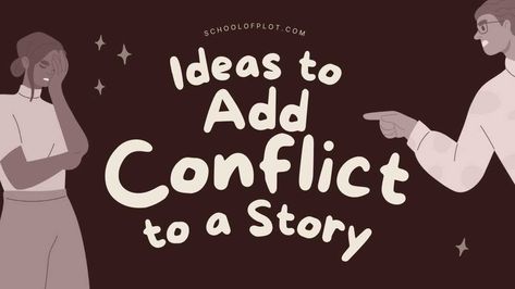 If you're looking to add conflict to your story or throw a few problems your characters' way, I've got some ideas for you.    Opposing Ideas, Both Valid The protagonist wants to get things done one way. Their best friend / lover / mentor completely disagrees with their methods and wants to do things another way.The cat Conflict Ideas For Stories, Ideas For Characters Design, Plot Conflict Ideas, Problems For Characters, Things To Add To Your Story, Character Conflict Ideas, Romance Conflict Ideas, Conflict Ideas Writing, Friend Book Ideas