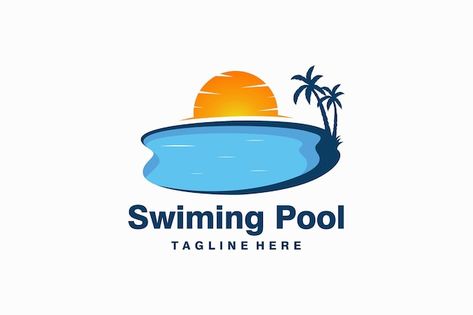 Swimming Pool Logo Design, Pool Logos Design, Logo Camping, Pool Background, Swimming Pool Signs, Pool Pool, Pool Signs, Visiting Card, Summer Pool