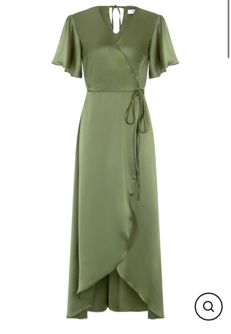 New Gaun Dress, Bridesmaid Green Dresses, Silk Dress Green, Dress Natal, Green Gowns, Mismatched Dresses, Modern Bridesmaid Dresses, Bridesmaid Wrap, Waterfall Dress