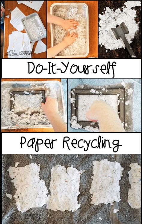 We ripped up old worksheets and coloring pages we'd made to try our hand at recycling paper. I made a mould with a picture frame Sustainability Activities, Flower Wall Hanging Decor, Room Hanging Decor, Diy Paper Wall Hanging, Conservation Activities, Recycling Paper, Kindergarten Stem, Recycling Activities, Recycling Facts