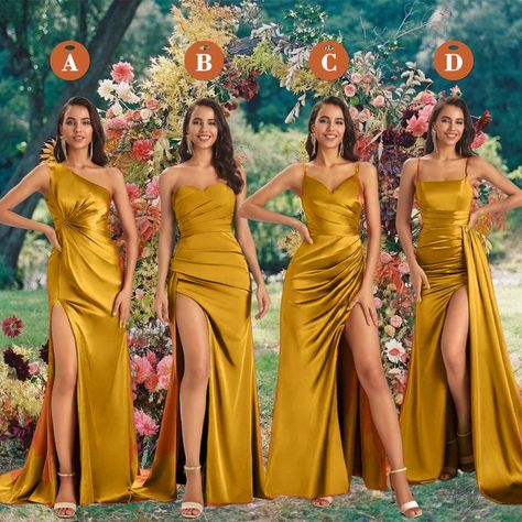 Yellow Gold Bridesmaid Dresses, Bridesmaid Dresses Mustard, Yellow Fall Dress, Mustard Yellow Bridesmaid Dresses, Wedding Dresses For Maids, Marigold Bridesmaid Dresses, Mustard Bridesmaid, Mustard Bridesmaid Dresses, Mustard Yellow Bridesmaid Dress