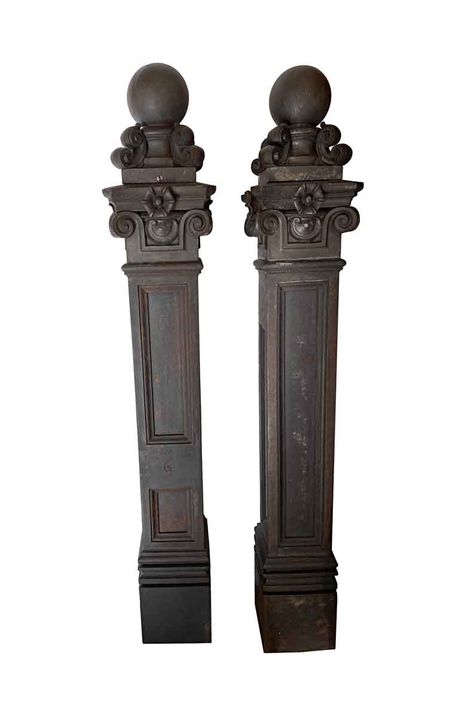 Newel Posts, Iron Fence, Antique Iron, Iron Gates, Architectural Salvage, Commercial Property, Fencing, Railing, Finials