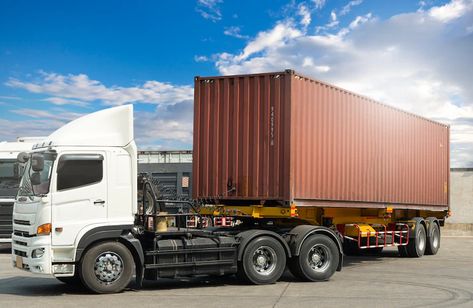 Premium Photo | Trailer truck with cargo container parking at blue sky industry freight truck transportation Logistics Network, Cargo Container, Logistics Management, Cargo Services, Trailer Truck, Freight Truck, Transport Companies, Trucking Companies, Cargo Trailers