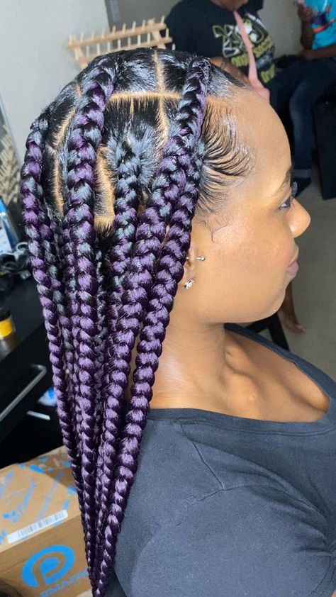 Large Knotless [Video] | Hair styles, Braids hairstyles pictures, Box braids hairstyles for black women Jumbo Knotless Braids With Color, Big Knotless Box Braids, Knotless Braids With Color, Braids With Color, Large Knotless, Jumbo Knotless, Faux Locs Braids, Curly Hair Bundles, Max Volume