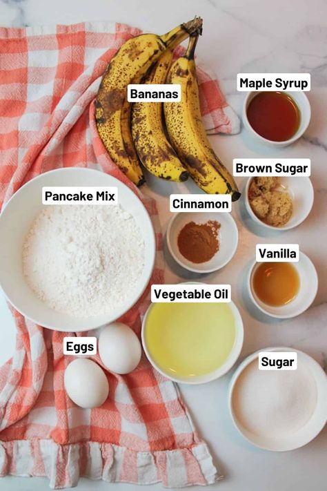 Pancake Mix With Banana, Banana Bread Using Pancake Mix Recipe, Pancake Mix Banana Muffins, Banana Bread Pancake Mix Recipe, Banana Pancakes With Pancake Mix Recipe, Pancake Mix Banana Bread, Banana Pancake Muffins, Krusteaz Pancake Mix Recipes, Cake Loaves