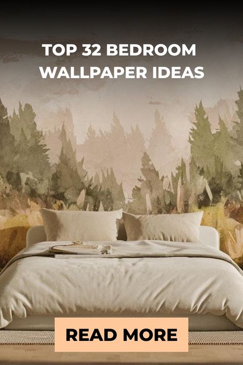 Top 32 Bedroom Wallpaper Ideas Textured Wallpaper Accent Wall Bedroom, Primary Bedroom Accent Wallpaper, Wallpaper Accent Wall Behind Bed, Feature Wall Bedroom Wallpaper, Accent Wallpaper Bedroom, Wall Papering Ideas Bedroom, Bedroom Wallpaper Ideas Modern, Bedroom Wallpaper Decor, Forest Wall Paper