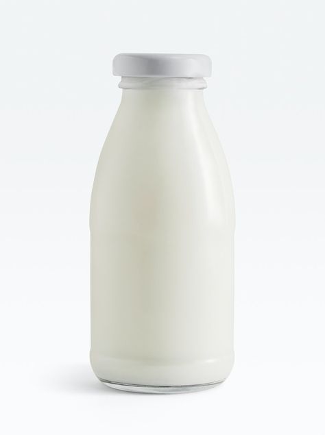 Fresh milk in a glass bottle on white background | premium image by rawpixel.com / Teddy Milk In A Bottle, Milk Bottle Design, Liquid Cheese, Milk Glass Bottle, Milk Photography, Bottle Of Milk, Plastic Milk Bottles, Yogurt Drink, Font Logotype