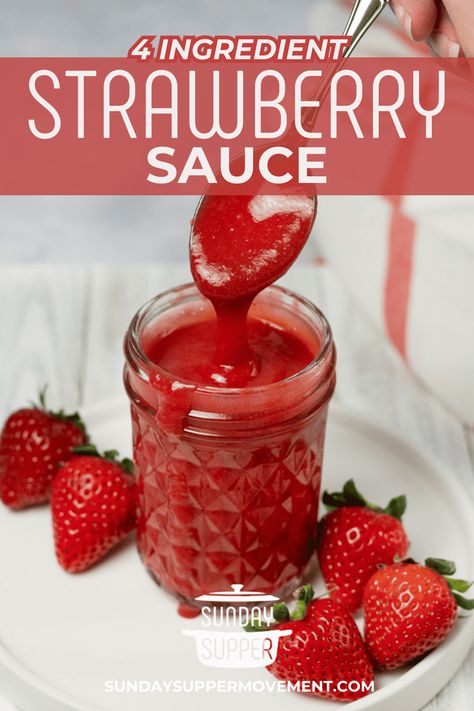 Strawberry Sauce Recipe Strawberry Coulis Recipe, Strawberry Sauce Recipe, Strawberry Coulis, Coulis Recipe, Strawberry Swirl Cheesecake, Berry Desserts, Fruit Sauces, Cheesecake Oreo, Homemade Strawberry Sauce