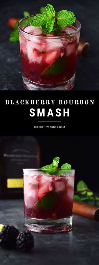 Whiskey Smash Recipe, Blackberry Bourbon Smash, Blackberry Bourbon, Whiskey Smash, Bourbon Smash, Woodford Reserve, Bourbon Drinks, Bourbon Cocktails, Milk Shakes