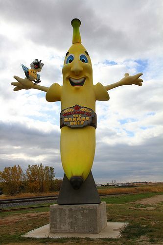 THE BANANA BELT, MELITA, MANITOBA, CANADA BY MIKE. Wish I knew the story behind this. If you do, tell me! Campaign Advertising, Big Banana, Guerrilla Marketing, Canada Eh, Banana Art, Canada Photos, Design Exhibition, Manitoba Canada, Exhibit Design