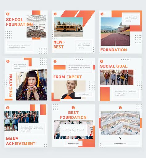 Educational Instagram Feed, Education Instagram Feed, School Instagram Feed, Simple Social Media Design, Corporate Instagram Feed, Feeds Instagram Inspiration Organisasi, Feeds Instagram Organisasi, Feed Ig Organisasi, Education Instagram Post