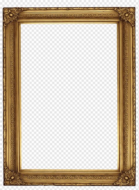 Frame Transparent Background, Royal Frame, Mirror Illustration, Bathroom Storage Ideas, Gold Art Painting, Gold Photo Frames, Baroque Painting, Desain Buklet, Antique Picture Frames