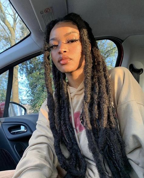 Wicks Locs On Females, Female Wicks Locs, Female Dreadlocks Styles Long, Wick Dreadlocks, Wisdom Braids, Semi Freeform Locs Women, Wicks Hairstyle, Hair Wicks, Long Dreads Styles For Women