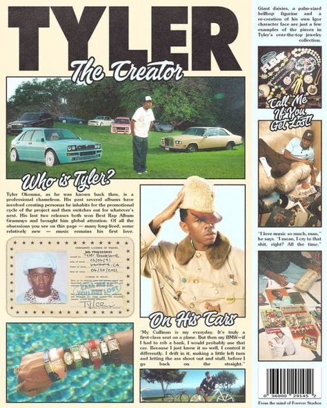 Tyler The Creator Poster Aesthetic, Tyler The Creator Car Collection, Tyler The Creator Poster Cmiygl, Poster Prints Tyler The Creator, Tyler The Creator Magazine, Tyler Creator Poster, Aesthetic Tyler The Creator Poster, Aesthetic Album Posters, Tyler The Creator Artwork