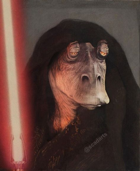 Jar Jar Binks Replaces the Subject in Fine Art Paintings Darth Jar Jar, Jarjar Binks, Star Wars Jar Jar, Jar Jar Binks, The Millennium Falcon, Star Wars Character, Star Wars Anakin, Star Wars Images, Star Wars Pictures