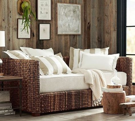 Wicker Daybed With Trundle - Ideas on Foter Wicker Daybed, French Daybed, Daybed Sets, Rattan Daybed, Wood Daybed, Daybed With Storage, Daybed Covers, Daybed With Trundle, Day Bed