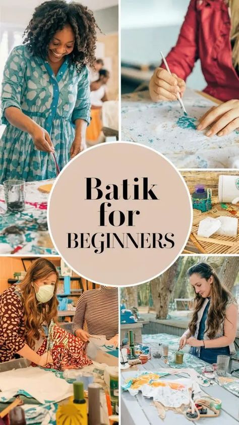 Batik Kit for Beginners: Everything You Need to Start Batiking 6 How To Do Batik At Home, Diy Batik Fabric, Batik Diy Ideas, How To Make Batik Fabric, Batik Printing Designs, Batik Design Ideas, Tempera Batik, Modern Batik Pattern, Batik Tutorial