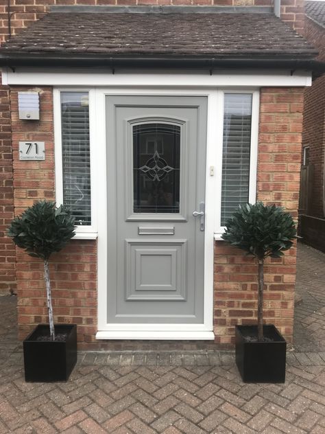 Front Closed Porch Ideas, Paint Upvc Front Door, Frenchic Paint Front Door, Painted Upvc Front Door, Pvc Front Door, Composite Front Doors Uk, Painted Upvc Door, Porch Designs Uk, Front Foor