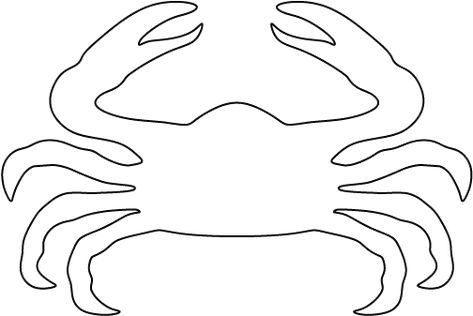 Use The Printable Pattern For Crafts, Creating Stencils, - Outline Of A Crab (550x425) Crab Outline, Crab Stencil, Crab Clipart, Beach Stencils, Under The Sea Decorations, Sea Decor, Ocean Crafts, Free Stencils, School Things