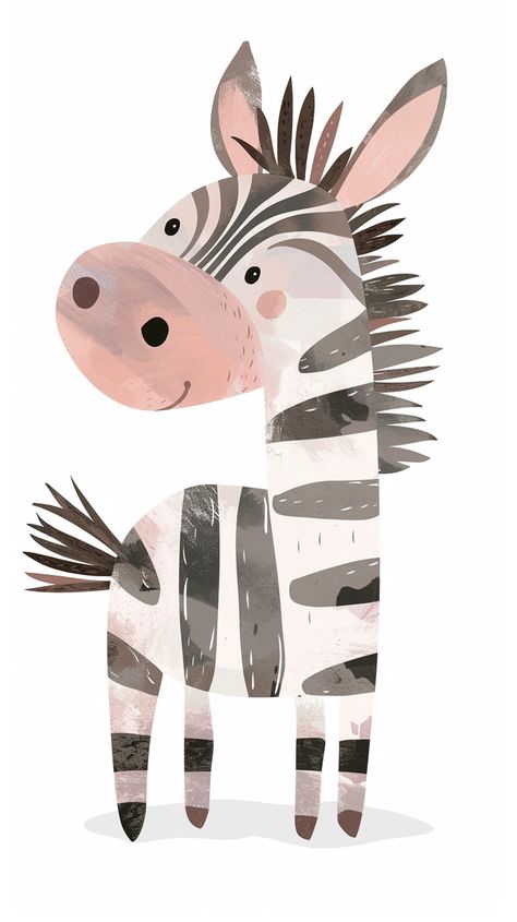 Image Happy Animals Drawing, Zebra Face Paint, Cute Animals Illustration, Baby Zebra Drawing, Face Paint Easy, Zebra Drawing, Zebra Face, Paint Easy, Kids Logo Design