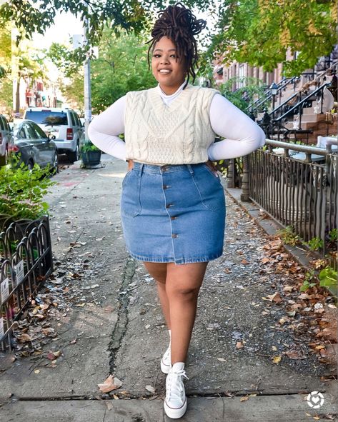 Denim Mini Skirt Outfit Fall, Plus Size Summer Outfits Casual, Size Aesthetic, Plus Size Aesthetic Outfits, 2024 Clothes, Plus Size Baddie Outfits, Work Fits, Plus Size Fall Outfit, Plus Size Fall Fashion