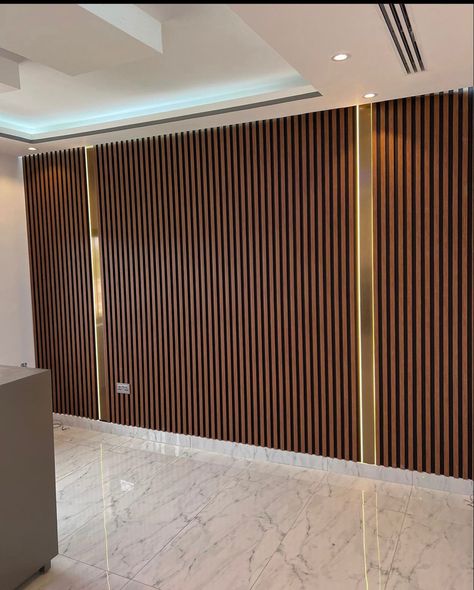 Fluted wall panels Wall Cladding Office, Outdoor Cladding, Wall Cladding Interior, Recreational Area, Ceo Office, Bungalow Design, Timber Cladding, Office Shop, Wall Cladding