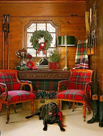 Midwest Living Magazine, Tartan Decor, Plaid Chair, England House, Cabin Chic, Tartan Christmas, Equestrian Decor, Plaid Shirts, Have Inspiration