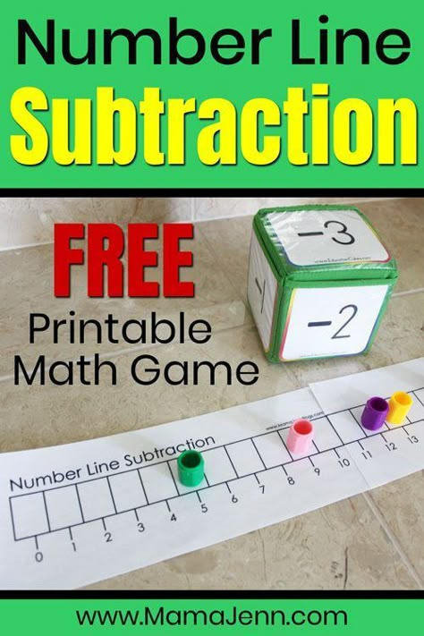 Using A Number Line To Add And Subtract, Addition And Subtraction Games Kindergarten, Math Games Kindergarten Free, Subtraction Activities Grade 1, Subtraction Eyfs, Free Subtraction Games, Subtraction Using Number Line, Vocab Wall, Addition And Subtraction Kindergarten