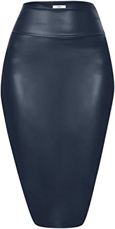 Amazon.com: Faux Leather Pencil Skirt Below Knee Length Skirt Midi Bodycon Skirt Womens : Clothing, Shoes & Jewelry Plus Size Pencil Skirt, Bodycon Pencil Skirt, Faux Leather Pencil Skirt, Bodycon Midi Skirt, Pencil Skirt Outfits, Knee Length Skirt Pencil, High Waisted Pencil Skirt, Bodycon Skirt, Womens Pencil Skirts