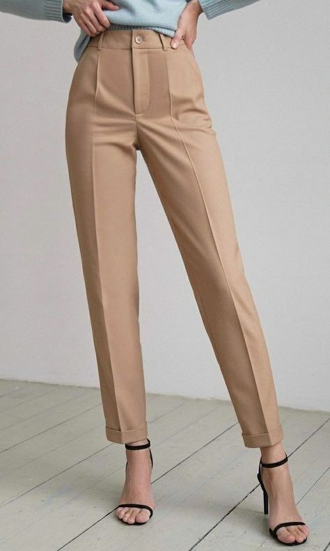 Office Trousers Women, Trousers Outfit Ideas, Formal Trousers Women, Women Work Pants, Trouser Pants Pattern, Trousers Women Outfit, Formal Pants Women, Slacks Outfit, Pant Pattern