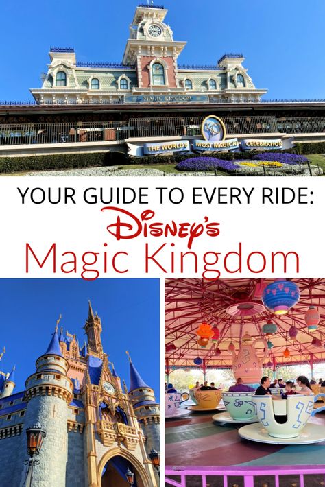 Your guide to all the rides at Magic Kingdom Park {2024} Magic Kingdom Food, Magic Kingdom Tips, Magic Kingdom Rides, England Beaches, Orlando Parks, Florida City, Magical Kingdom, Full Time Travel, Disney World Planning