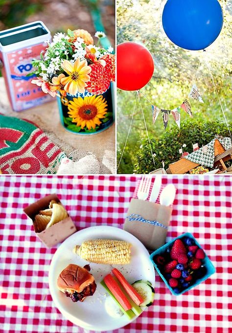 Farmer's Market Inspired Backyard BBQ {First Birthday} // Hostess with the Mostess® Cookout Birthday Party Ideas, Bbq First Birthday Party, Cookout Birthday Party, Blue Setup, Backyard Bbq Birthday Party, Vintage Farmers Market, Vintage First Birthday, Farmers Market Birthday Party, Bbq Backyard