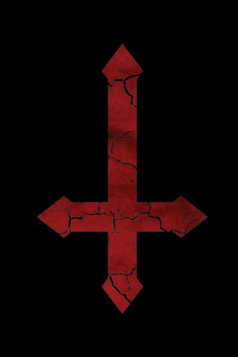 Inverted Cross Wallpaper, Cross Upside Down, Inverted Cross Tattoo, Satanism Symbol, Upside Down Cross Tattoo, Satanic Worship, Vampire Tumblr, Satanic Symbol, Demon Core