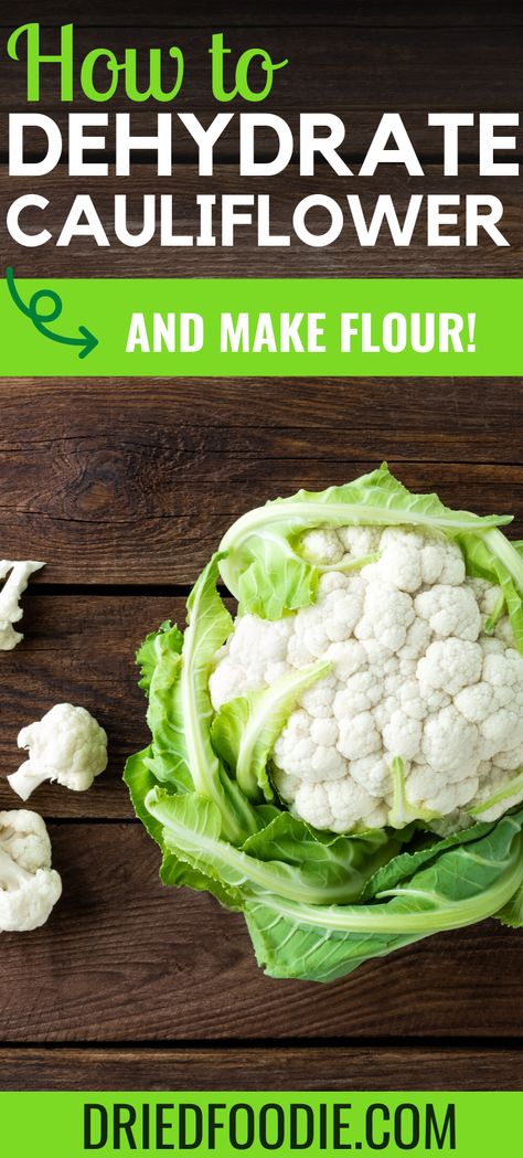 Did you know you can make both rice and flour from dried cauliflower? Learn how to dehydrate cauliflower the right way and use it to make healthy pantry staples! Dehydrated Cauliflower Rice, Dehydrating Cauliflower, Dehydrator Vegetables, Vegetable Flour, Dehydrated Cauliflower, Cauliflower Flour, Diy Flour, Dehydrated Recipes, Recipe Using Cauliflower