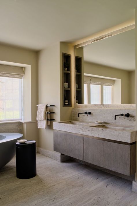 Ensuite Vanity, Double Vanity Unit, Bedroom Ensuite, Double Basin Vanity Unit, Bathroom Cabinetry, Inspired Bedroom, Fitted Bathroom, Oak Panels, Basin Vanity Unit