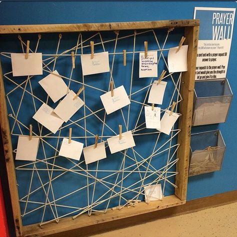 Prayer wall for the War Room!!! Youth Ministry Room, Youth Group Rooms, Kids Church Rooms, Prayer Room Ideas, Sunday School Rooms, Prayer Stations, Sunday School Classroom, Prayer Corner, Church Youth