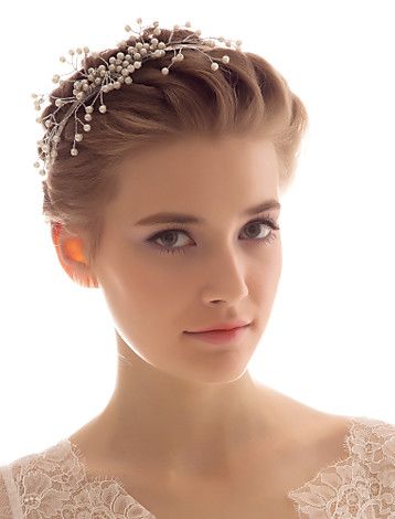 Alloy With Imitation Pearl Wedding/Special Occasion Headband - USD $ 19.99 Pearl Headpiece Wedding, Hair Ornaments Wedding, Bridal Hair Bands, Bride Hair Jewelry, Flower Hair Accessories Wedding, Wedding Hairband, Bridal Jewelry Vintage, Bride Headband, Headpiece Jewelry