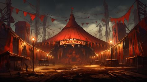 Abandoned Circus Aesthetic, Circus Concept Art, Abandoned Circus, Circus Background, Dnd Backgrounds, Exquisite Decor, Poster Background, Poster Background Design, Background Design