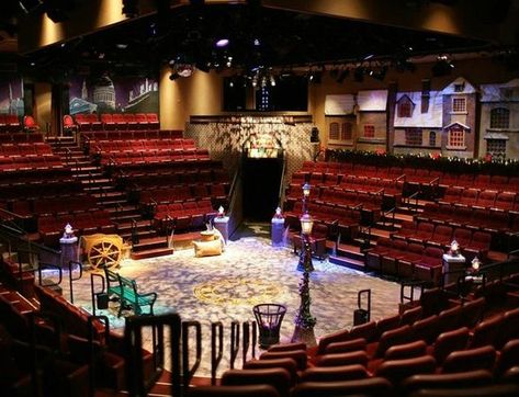 Theatre in  the Round - Hale Theatre, Utah, USA Hale Center Theater, Theatre In The Round, Theater Lobby, Theatre Aesthetic, Technical Theatre, Dinner Theater, Theater Architecture, Dear World, Community Theater