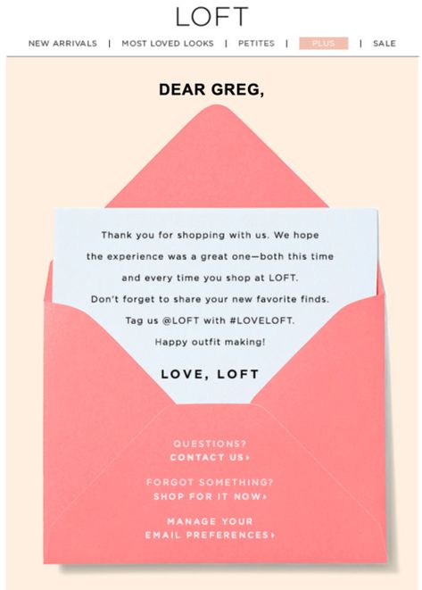 Examples of Post-Purchase Email Marketing — Greg Zakowicz Thank You For Your Purchase Email, Thanks For Subscribing Email Design, Check Your Email Graphic, Post Purchase Email Examples, Email Pop Up Design, Reminder Email Design, Business Birthday Post, Re-engagement Email, Post Purchase Email Design