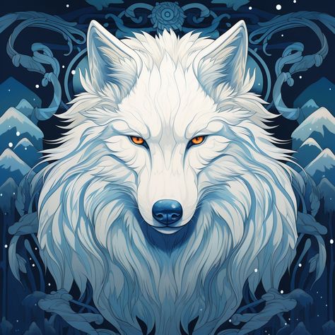 Arctic Wolf Art, White Wolf Art, Wolf's Rain, Anime Wolves, Mystical Animals, Wolf Artwork, Arctic Wolf, Fantasy Wolf, Circuit Ideas