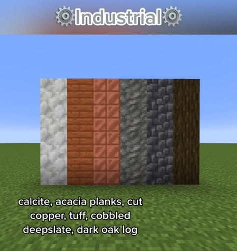 Minecraft Steampunk Palette, Block Pallets, Minecraft Building Guide, Minecraft Steampunk, Minecraft Cheats, Minecraft Things, Minecraft Structures, Minecraft Blocks, Minecraft Interior Design