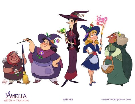 Model Sheet Character, Luigi Lucarelli, Witch Characters, Character Design Cartoon, Character Model Sheet, Witch Design, Character Design Sketches, Model Sheet, Male Character